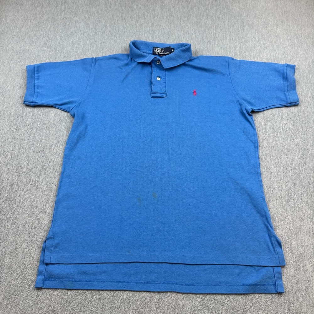 Vintage Polo Ralph Lauren Polo Shirt Men Large Blue Small Pony Golf Made In USA